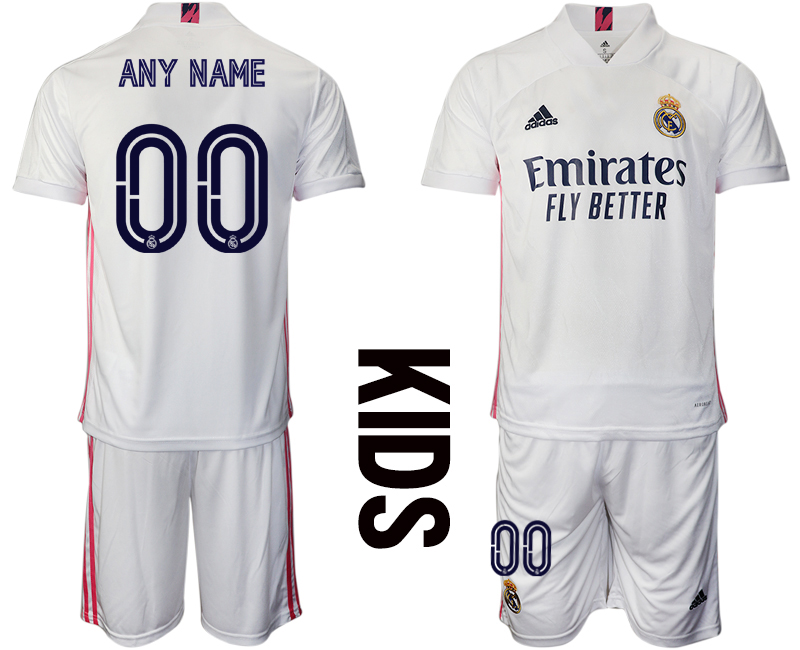 Youth 2020-2021 club Real Madrid home customized white Soccer Jerseys->customized soccer jersey->Custom Jersey
